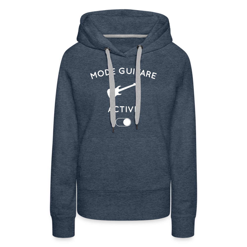 Sweat à capuche Premium Femme - Mode guitare activé - bleu jeans