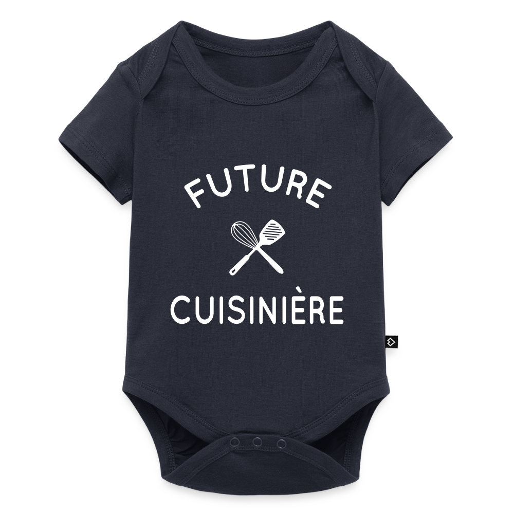 Body Bébé bio manches courtes - Future cuisinière - bleu marine