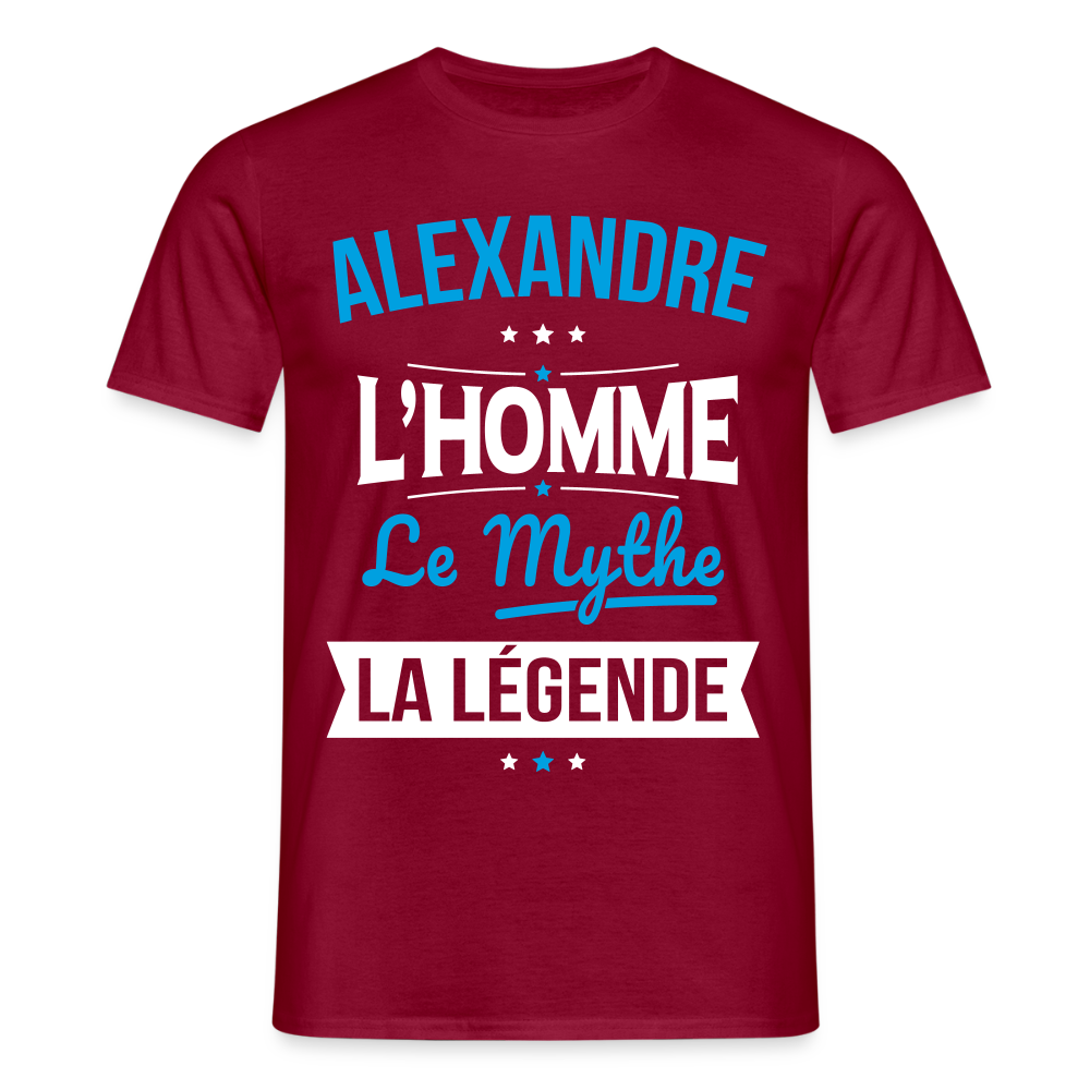 T-shirt Homme - Alexandre - l'Homme - le Mythe - la Légende - rouge brique