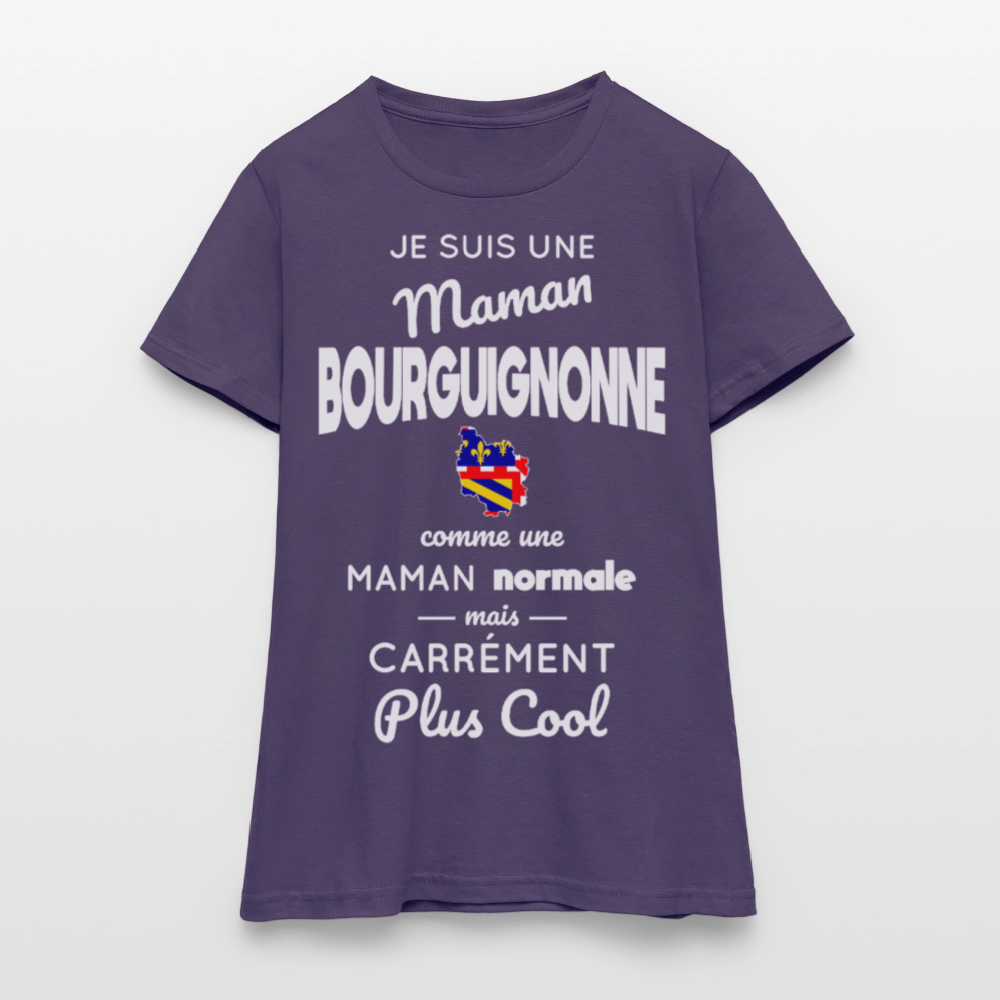 T-shirt Femme - Maman Bourguignonne plus cool - violet foncé