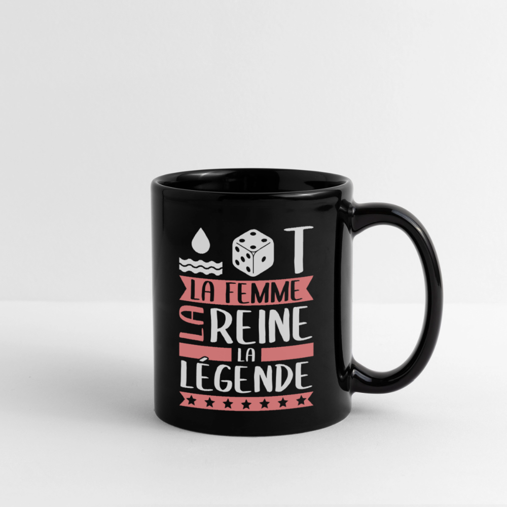Mug uni Odette rébus – La femme, la reine, la légende - noir