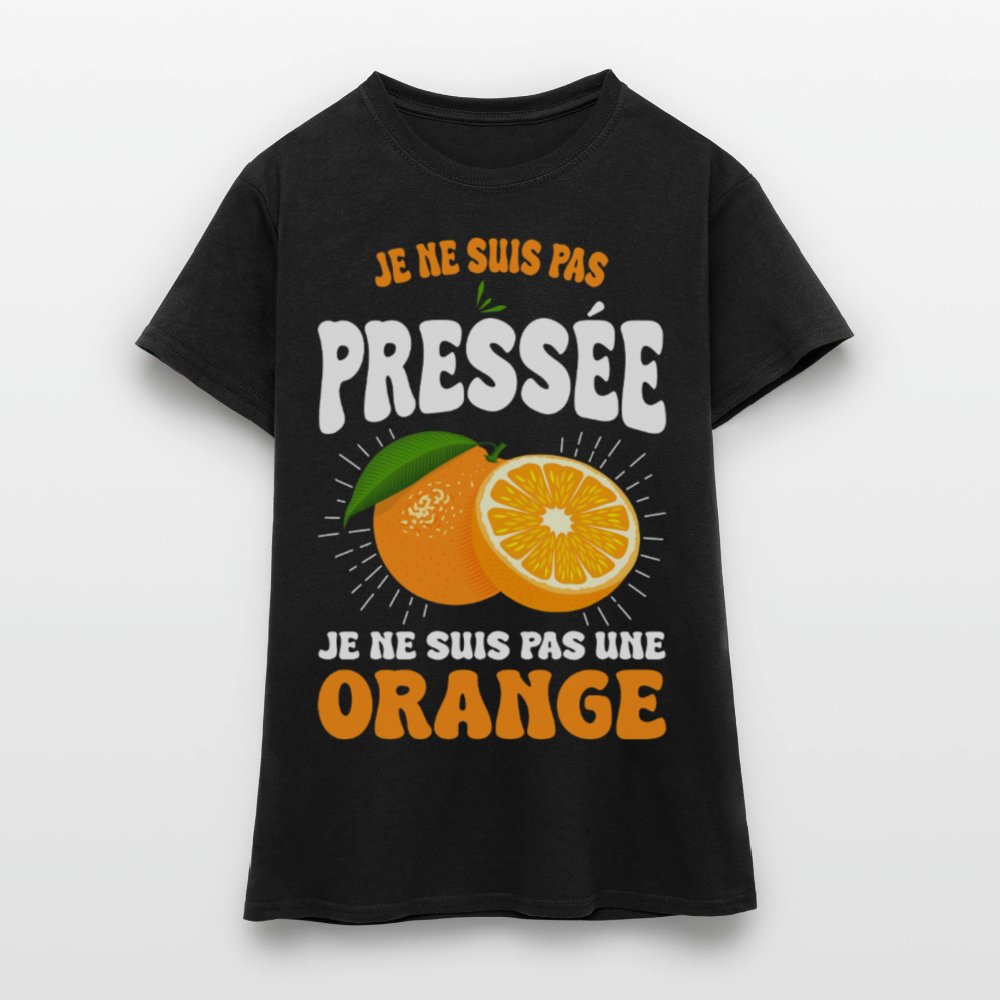 T-shirt Femme - Je ne suis pas une orange. - noir