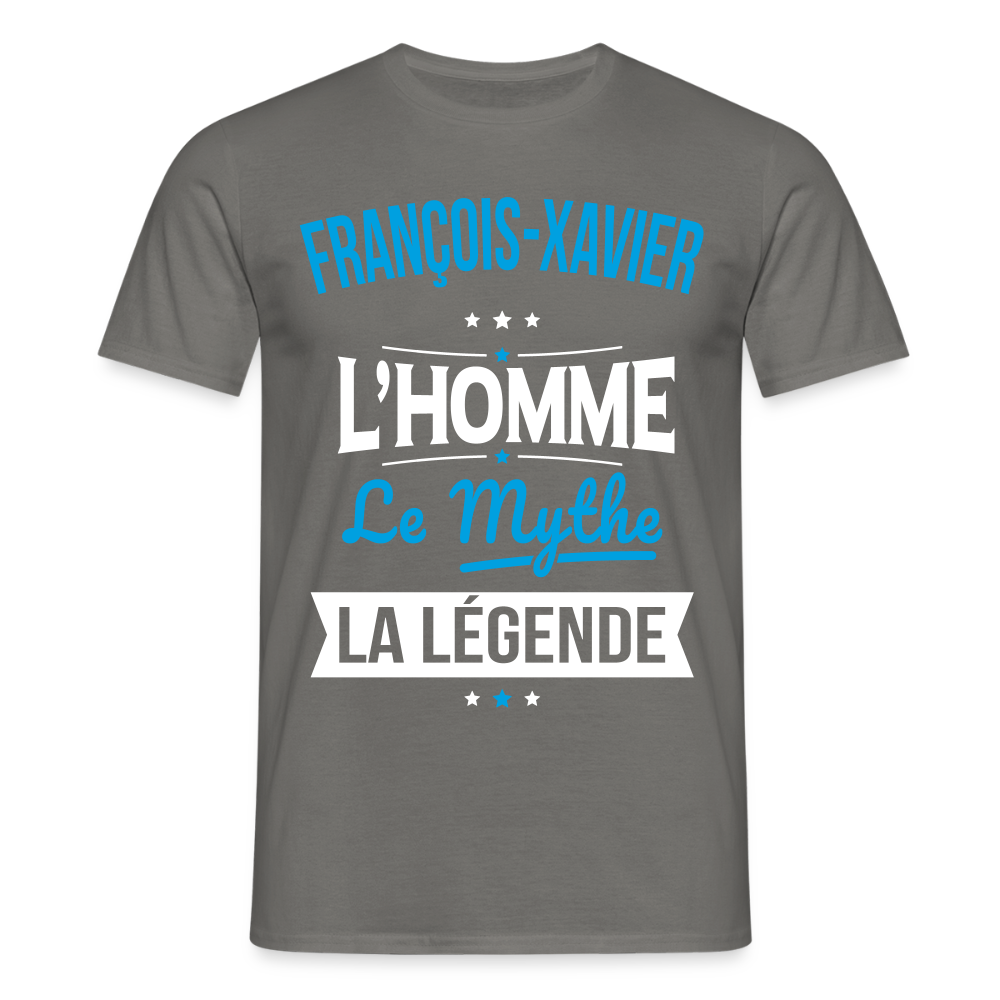 T-shirt Homme - François-Xavier - l'Homme - le Mythe - la Légende - gris graphite