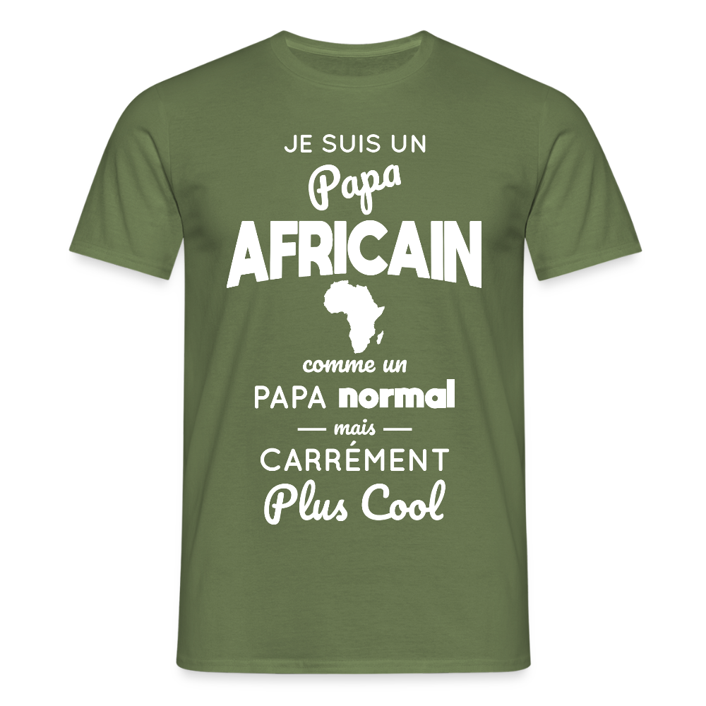 T-shirt Homme - Papa Africain Plus Cool - vert militaire