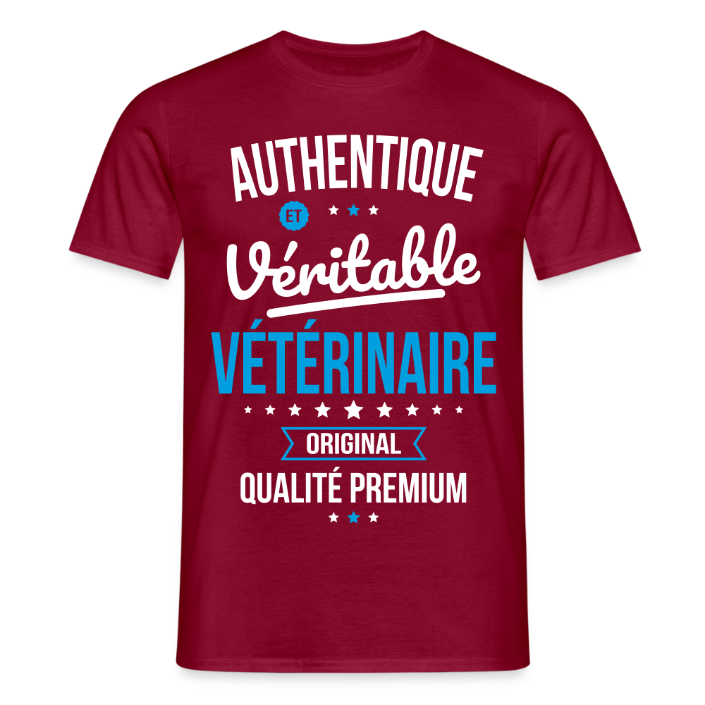 T-shirt Homme - Authentique et véritable Vétérinaire - rouge brique