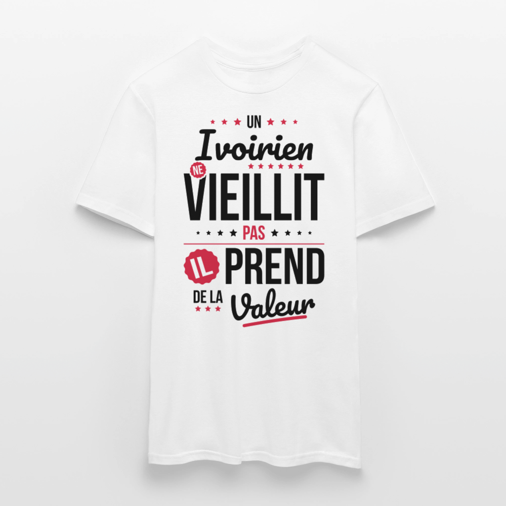T-shirt Homme - Un Ivoirien ne vieillit pas - blanc