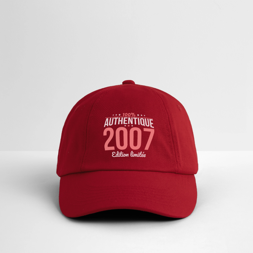 Casquette classique - Anniversaire 18 Ans - 100% Authentique 2007 - rouge classique