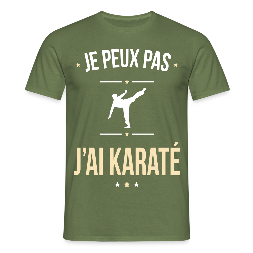 T-shirt Homme - Je peux pas j'ai Karaté - vert militaire