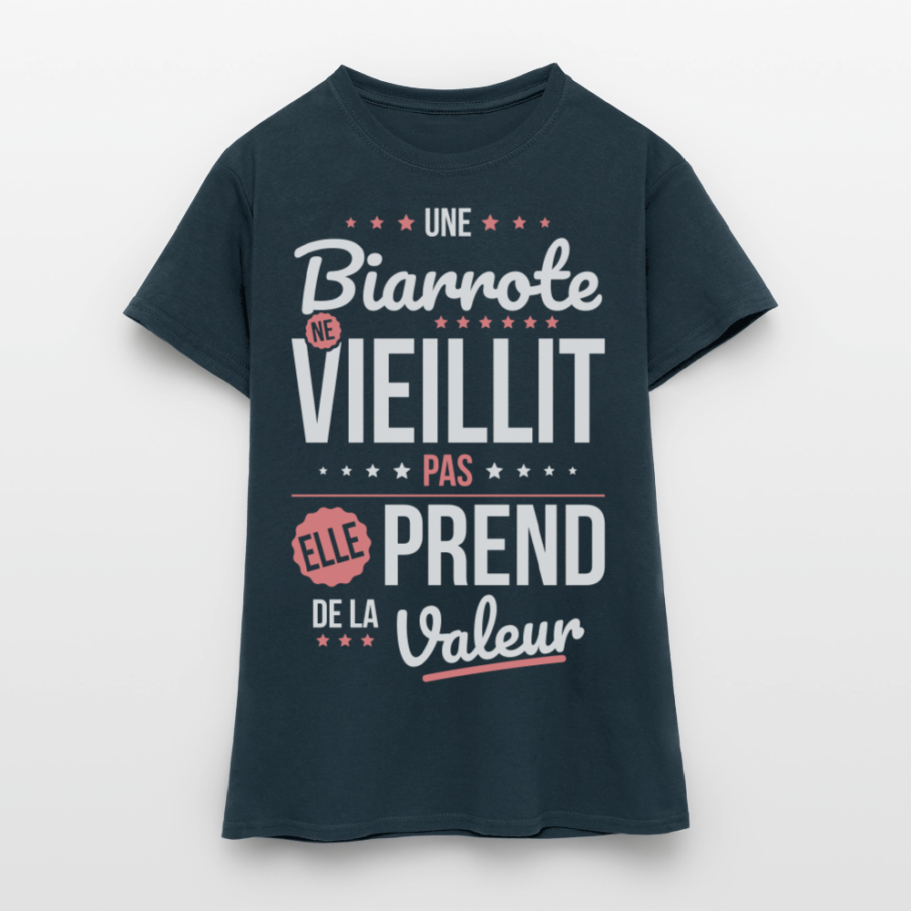 T-shirt Femme - Une Biarrote ne vieillit pas - marine