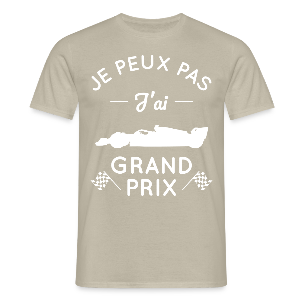 T-shirt Homme - Je peux pas j'ai Grand Prix - beige sable