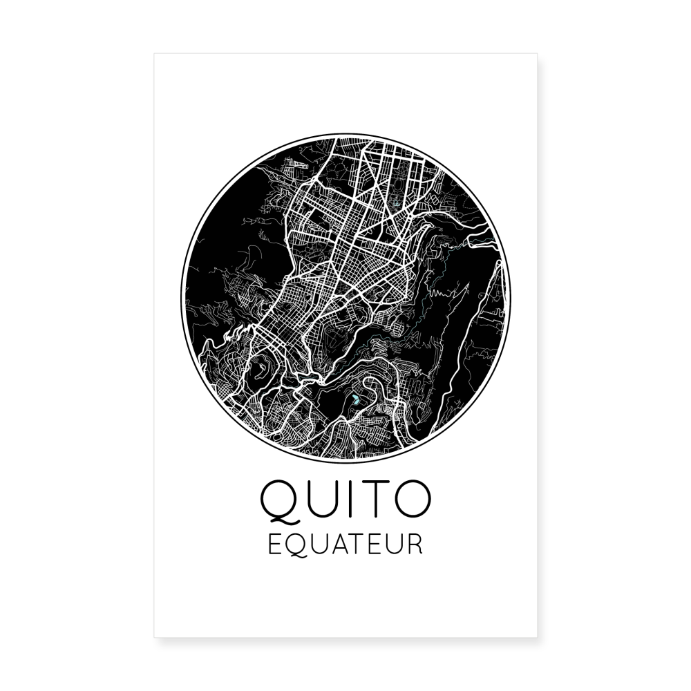 Poster Quito - Plan Quito - 20 x 30 cm - blanc