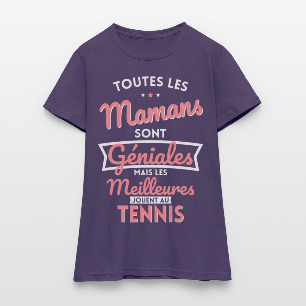 T-shirt Femme - Mamans géniales - Les meilleures jouent au tennis - violet foncé