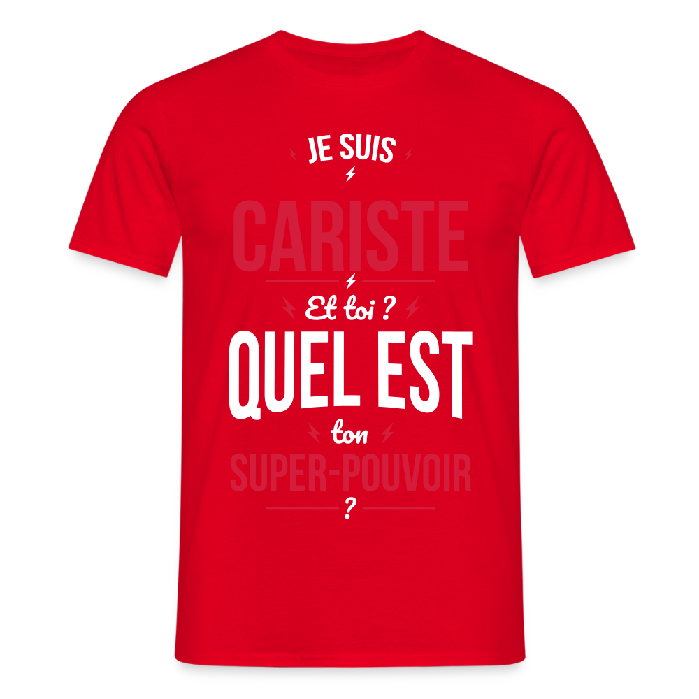 T-shirt Homme - Je suis cariste - Super-pouvoir - rouge
