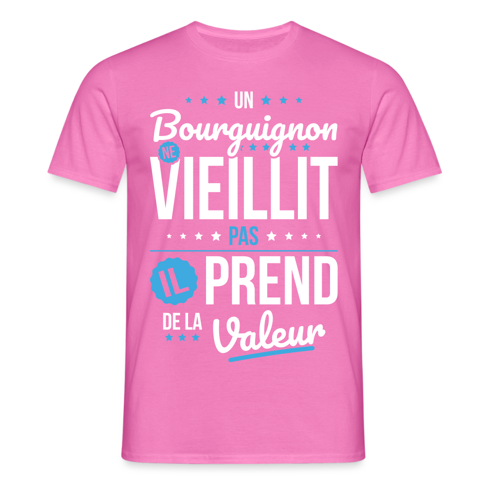 T-shirt Homme - Un Bourguignon ne vieillit pas - rose