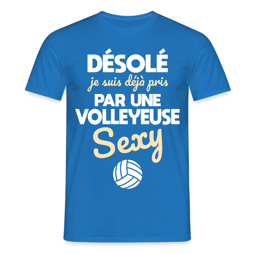 T-shirt Homme - Je suis pris par une volleyeuse sexy - bleu royal
