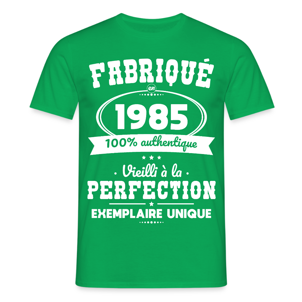 T-shirt Homme - Anniversaire 40 Ans - Fabriqué en 1985 - vert