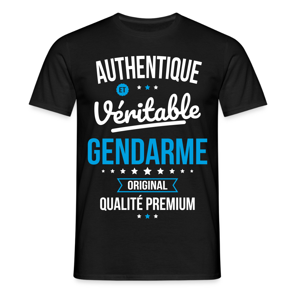 T-shirt Homme - Authentique et véritable Gendarme - noir
