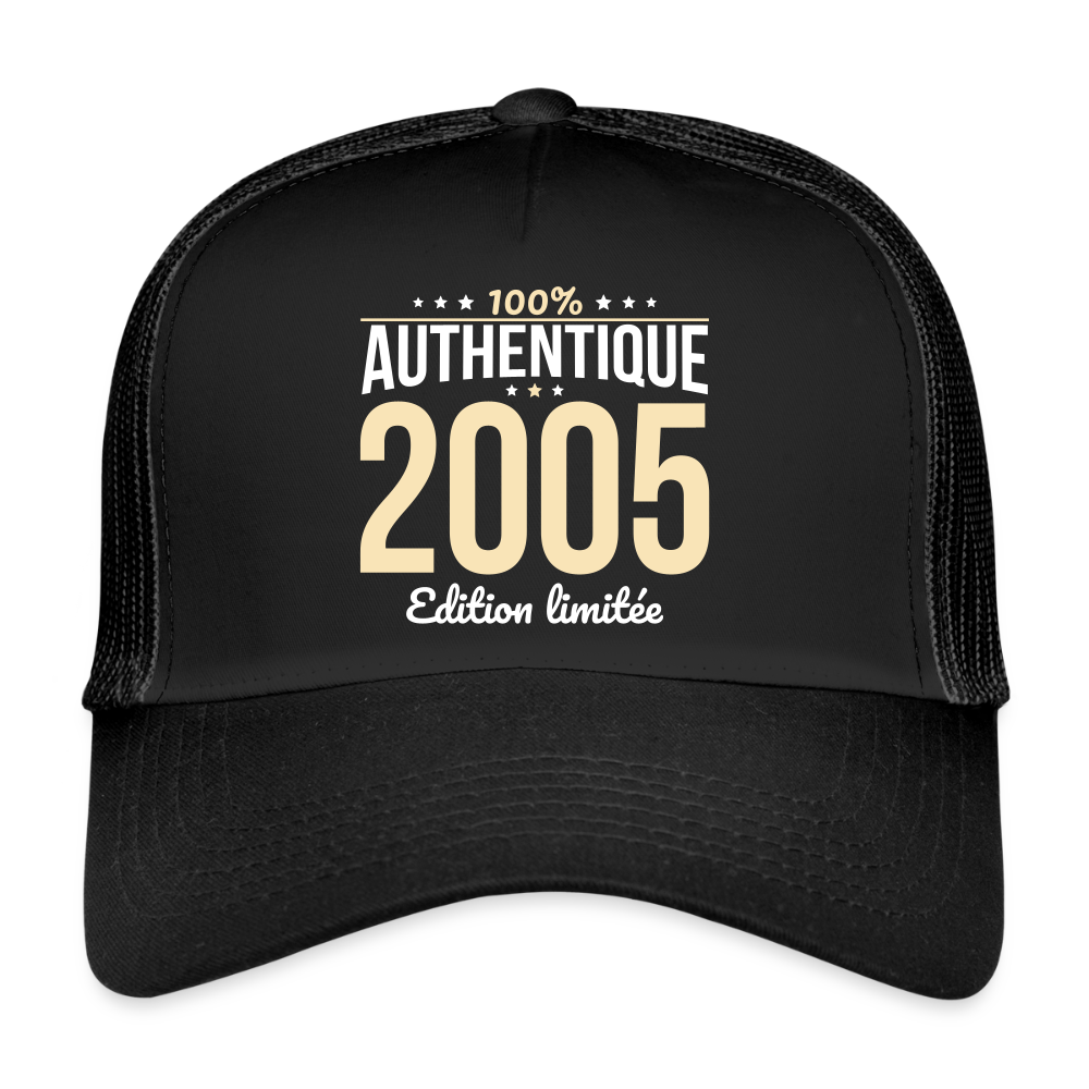 Casquette Trucker - Anniversaire 20 Ans - 100% Authentique 2005 - noir/noir
