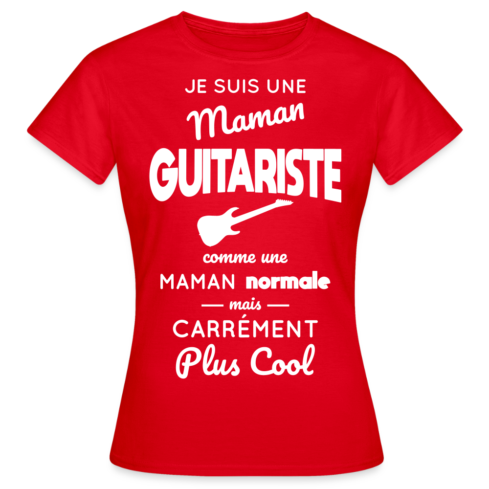 T-shirt Femme - Maman guitariste plus cool - rouge