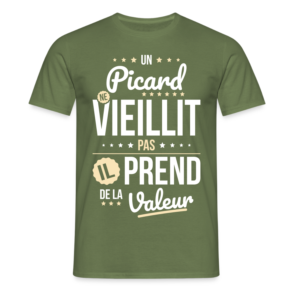 T-shirt Homme - Un Picard ne vieillit pas - vert militaire