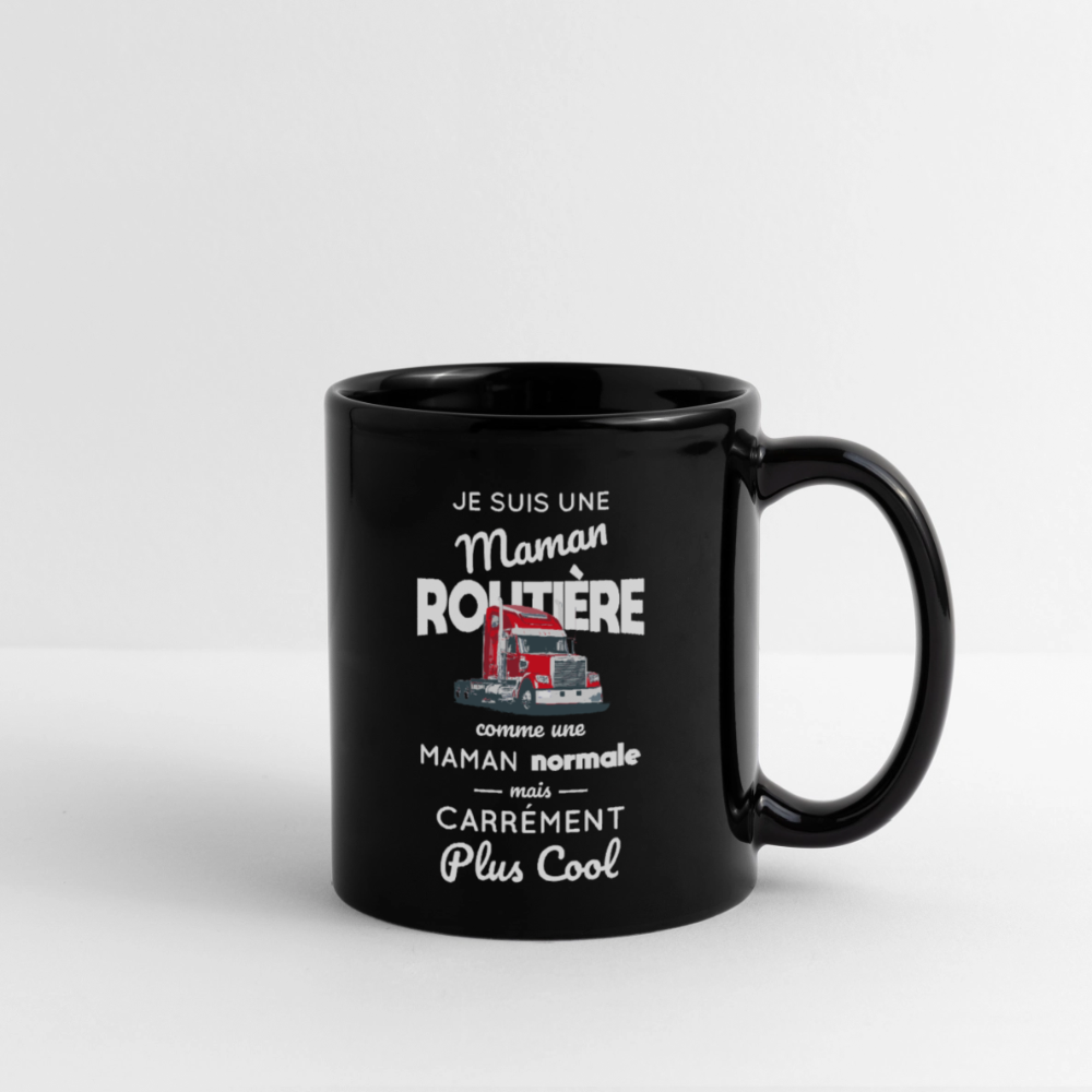 Mug uni - Maman routière plus cool - noir