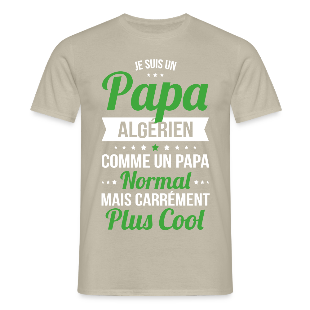 T-shirt Homme - Papa Algérien Plus Cool - beige sable
