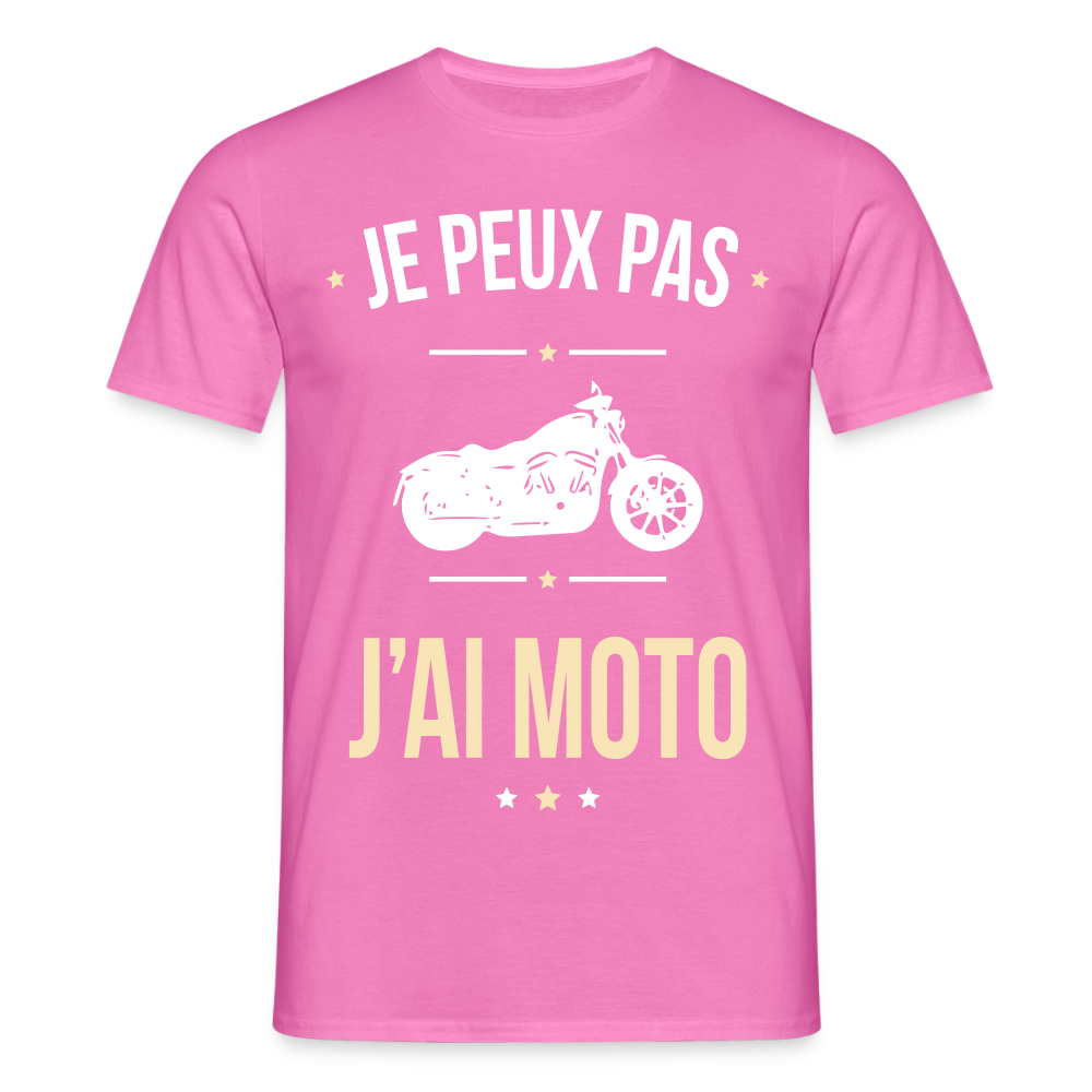 T-shirt Homme - Je peux pas j'ai Moto - rose