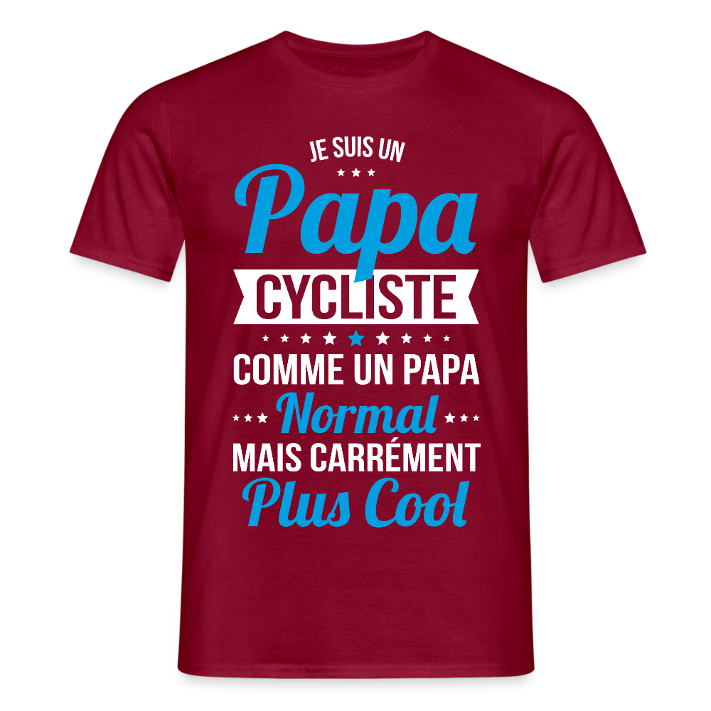 T-shirt Homme - Papa cycliste plus cool - rouge brique