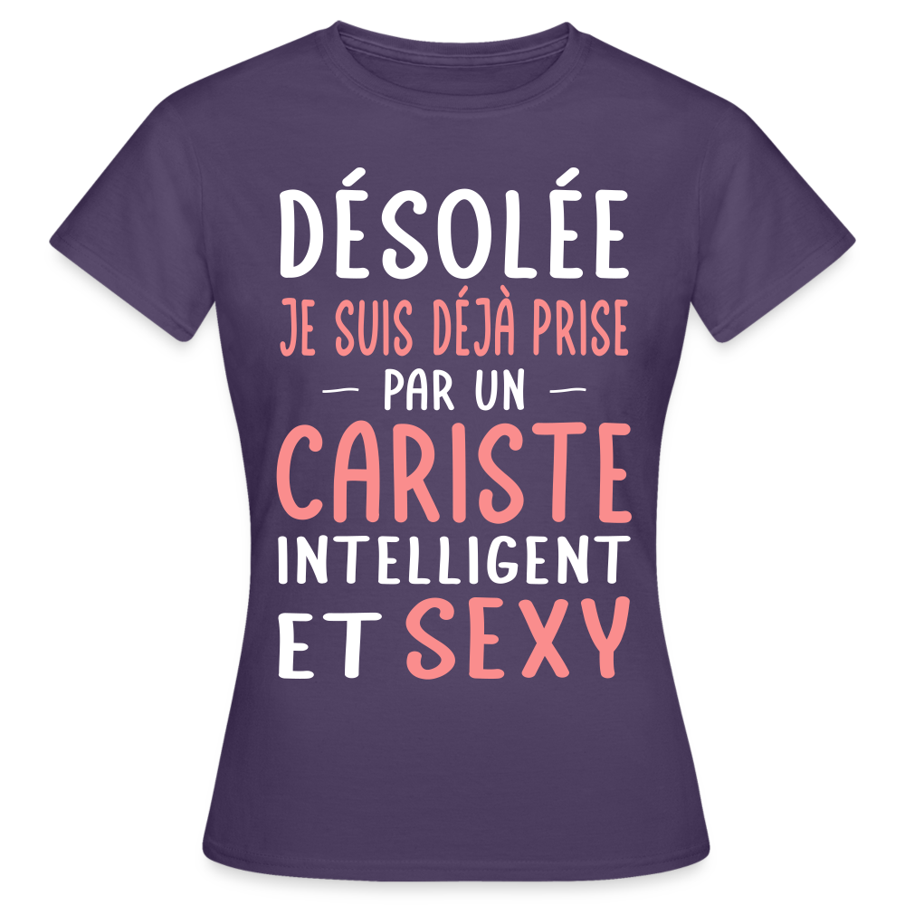 T-shirt Femme - Je suis déjà prise par un cariste intelligent et sexy - violet foncé