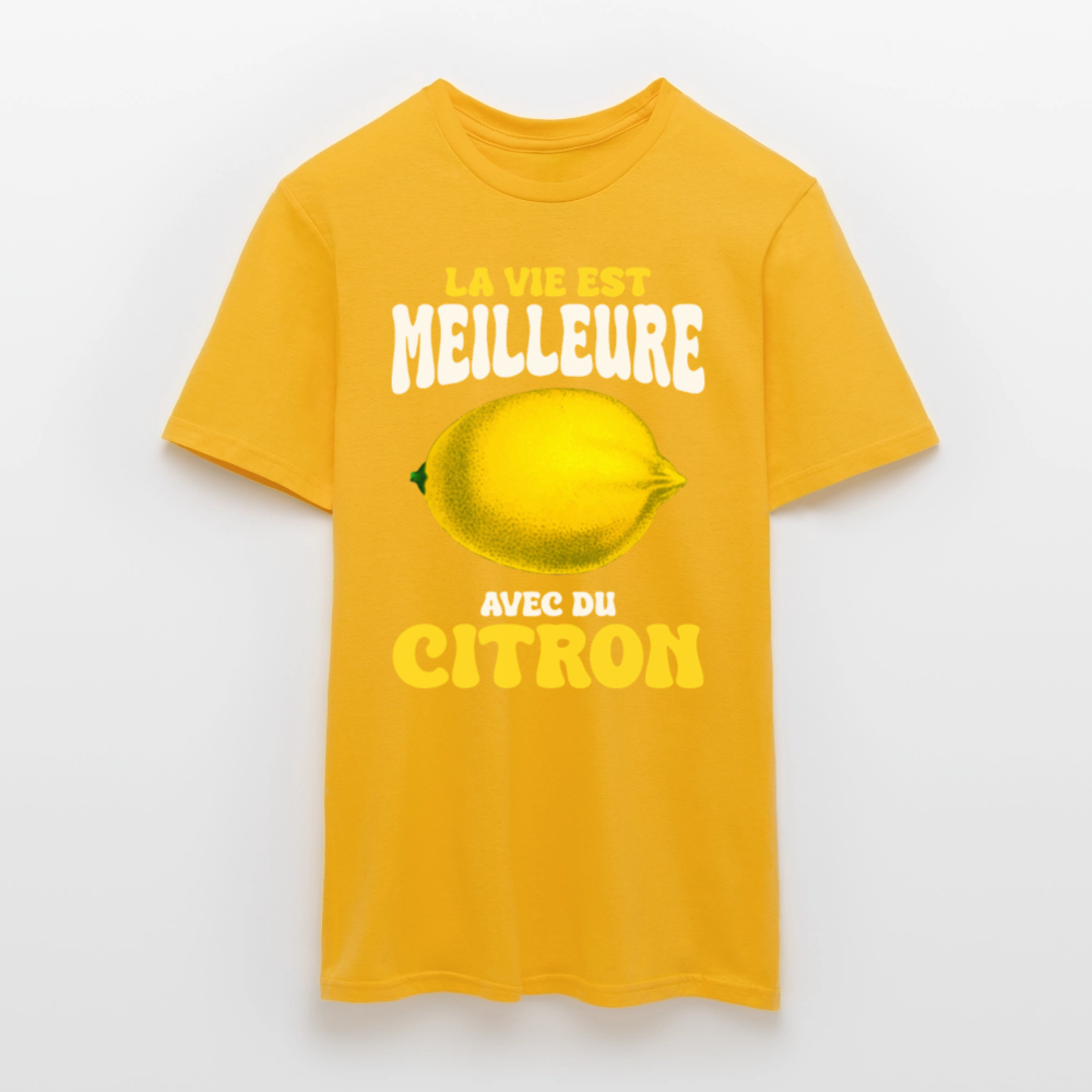 T-shirt Homme - La vie est meilleure avec du citron - jaune