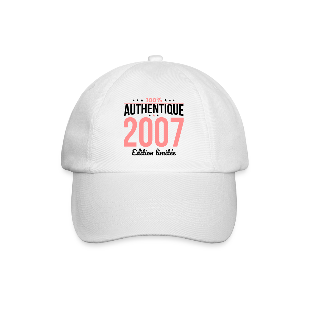Casquette classique - Anniversaire 18 Ans - 100% Authentique 2007 - blanc/blanc