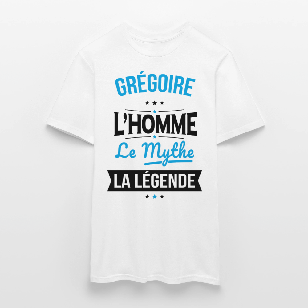 T-shirt Homme - Grégoire - l'Homme - le Mythe - la Légende - blanc