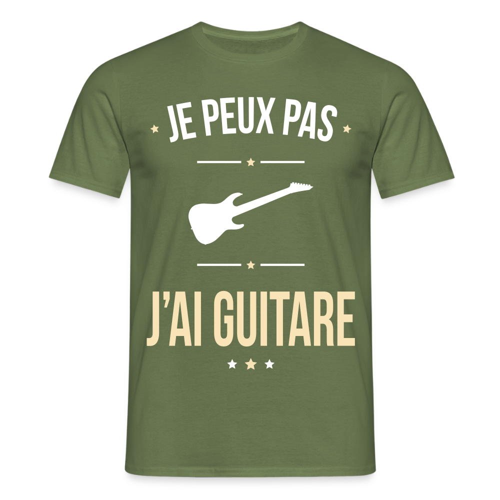 T-shirt Homme - Je peux pas j'ai Guitare - vert militaire