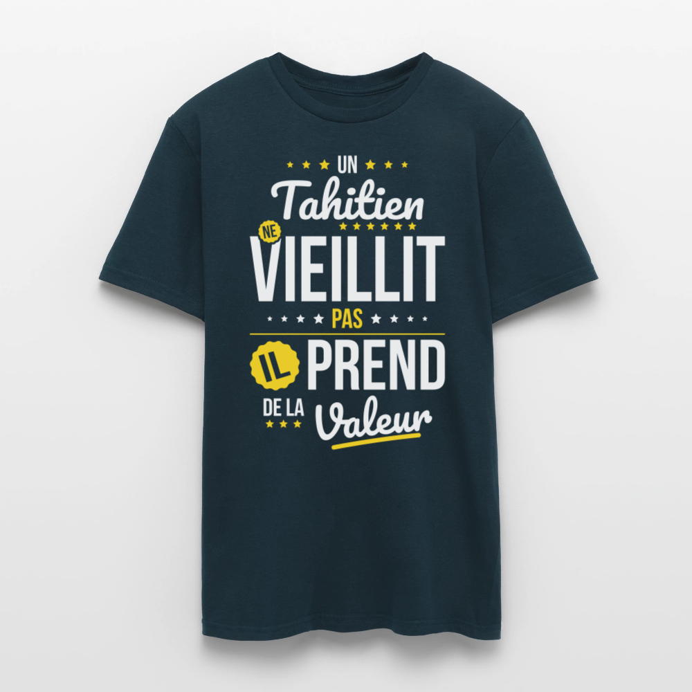 T-shirt Homme - Un Tahitien ne vieillit pas - marine
