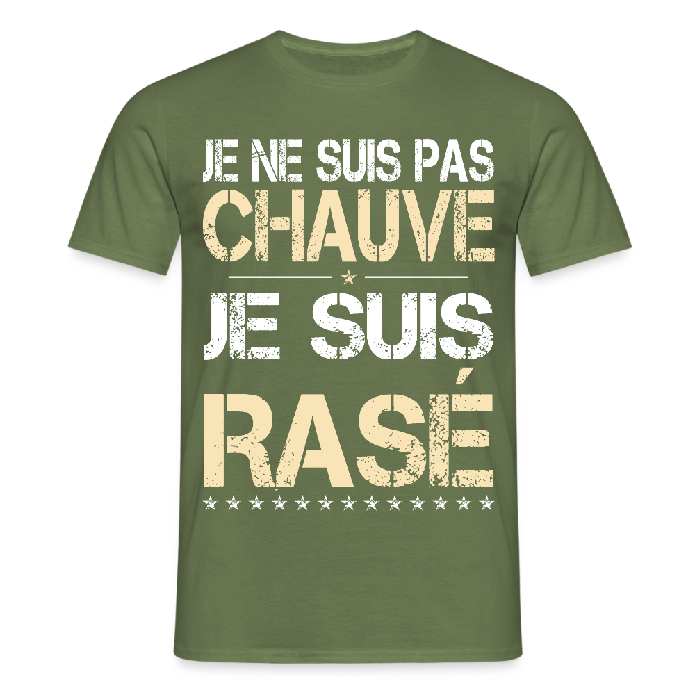 T-shirt Homme - Je ne suis pas chauve - Cadeau Humour - vert militaire