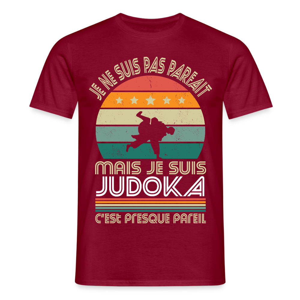 T-shirt Homme - Je ne suis pas parfait mais je suis Judoka - rouge brique