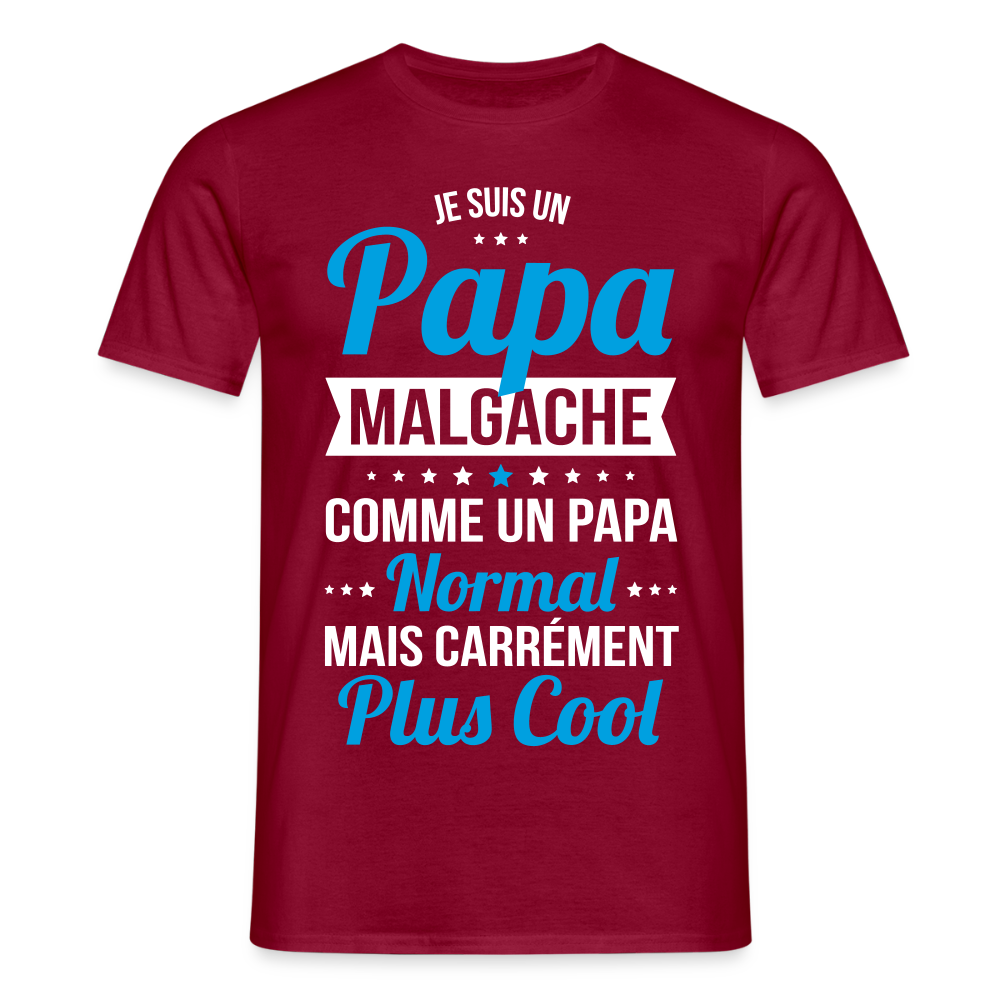 T-shirt Homme - Papa Malgache Plus Cool - rouge brique