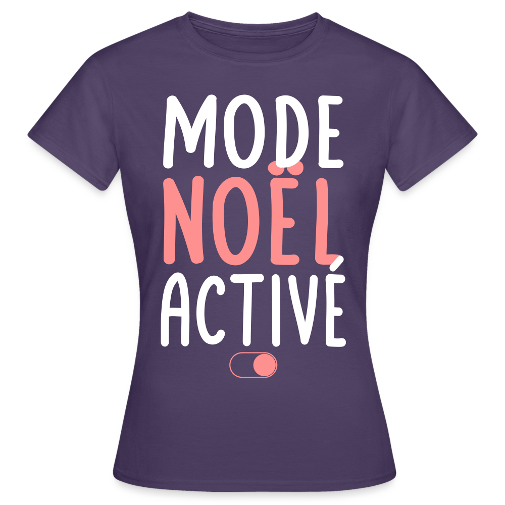 T-shirt Femme - Mode Noël activé - violet foncé
