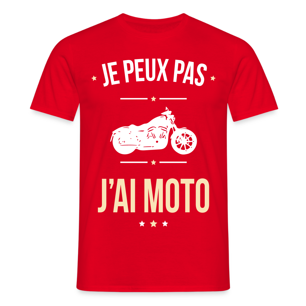 T-shirt Homme - Je peux pas j'ai Moto - rouge