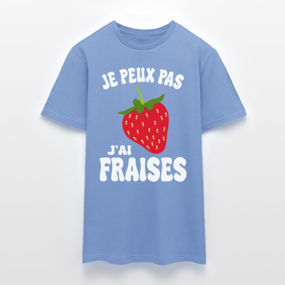 T-shirt Homme - Je peux pas j'ai fraises - carolina blue