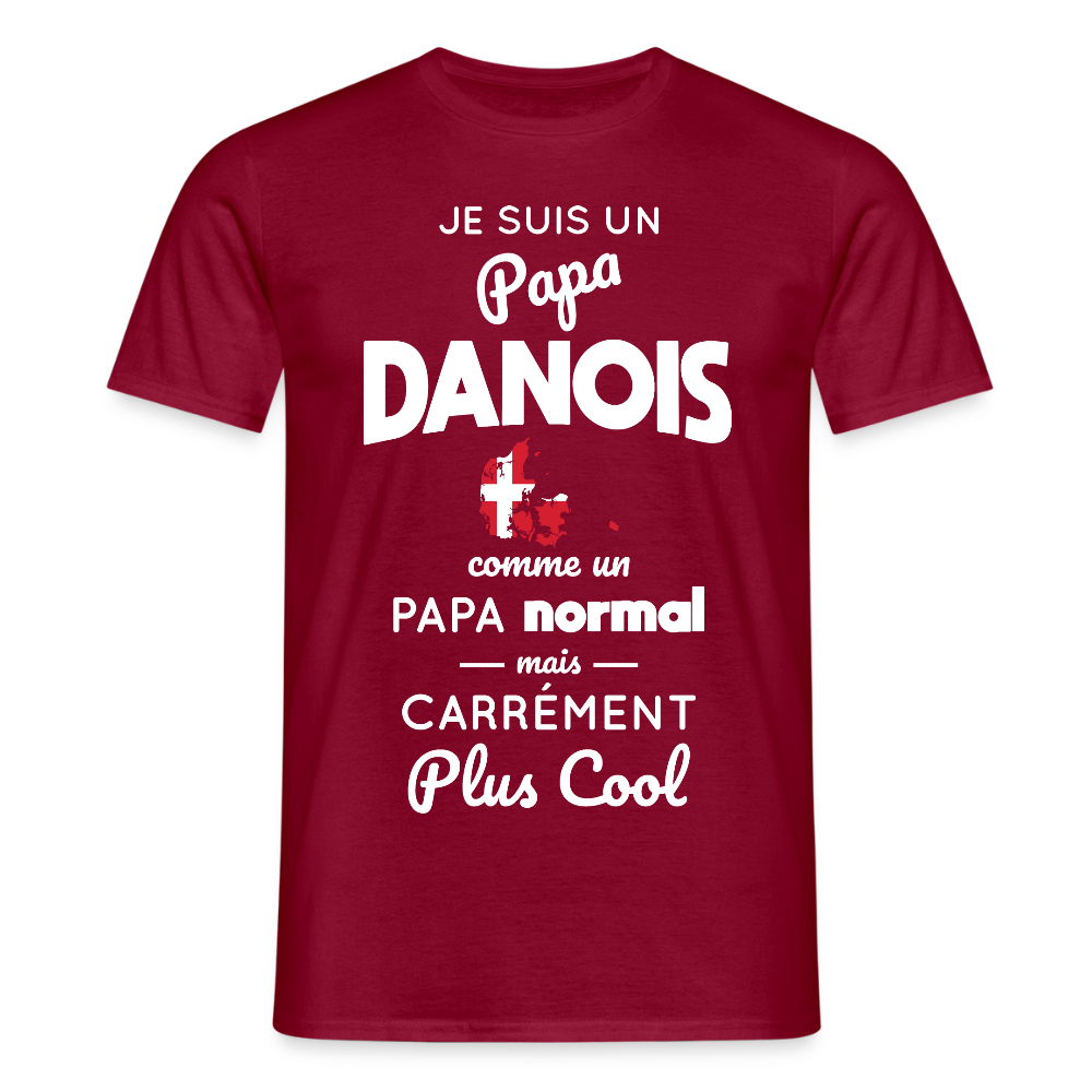 T-shirt Homme - Papa Danois Plus Cool - rouge brique