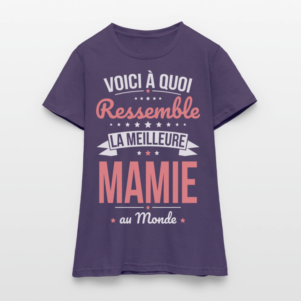 T-shirt Femme - Voici à quoi ressemble la meilleure Mamie au monde - violet foncé