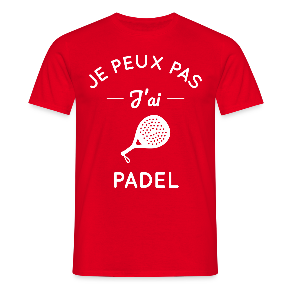 T-shirt padel Homme original - Je peux pas j'ai padel - rouge
