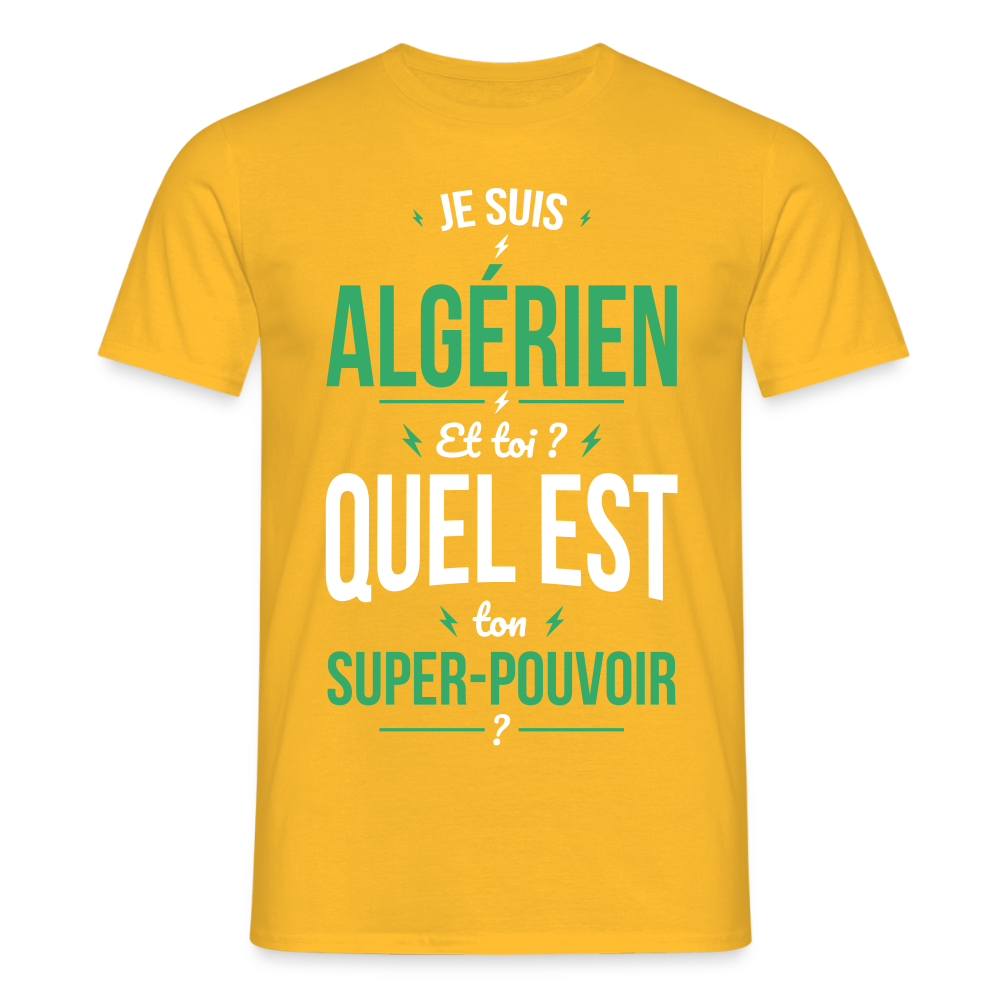 T-shirt Homme - Je suis Algérien - Super-pouvoir - jaune
