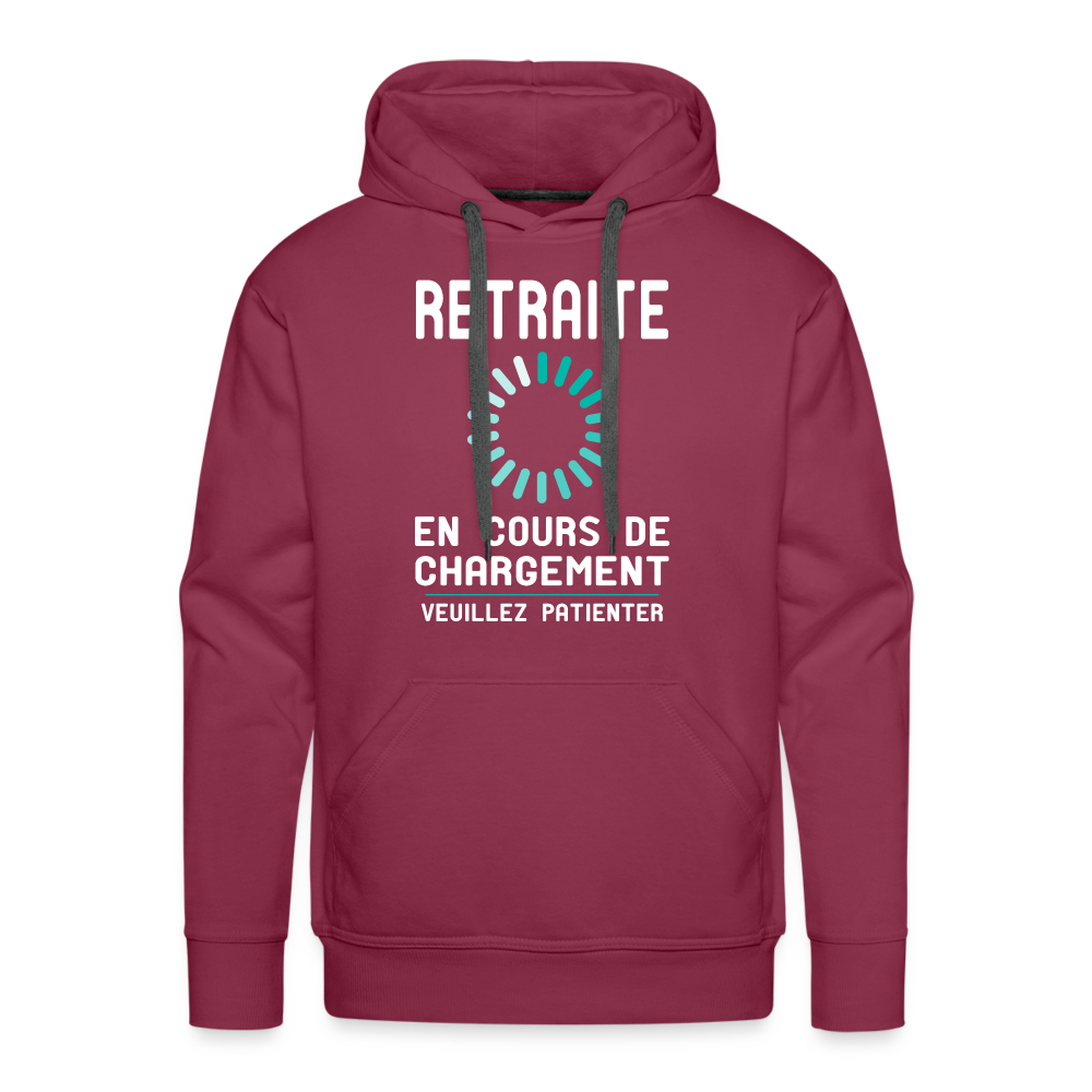 Sweat à capuche Premium Homme - Retraite en cours de chargement - bordeaux