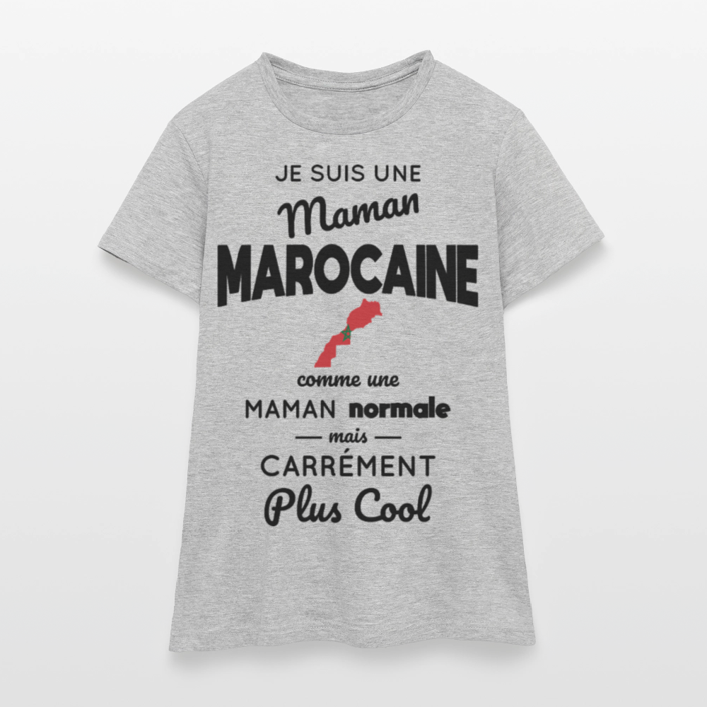 T-shirt Femme - Maman Marocaine plus cool - gris chiné
