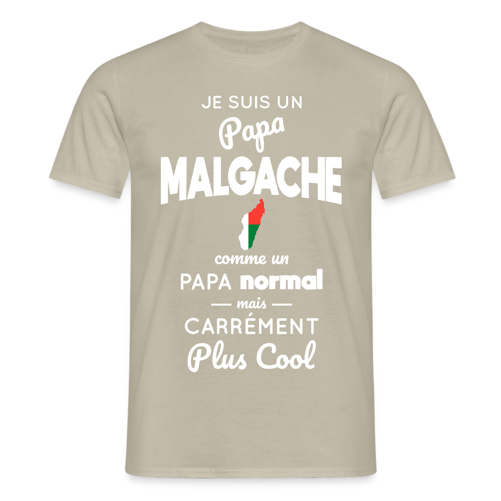 T-shirt Homme - Papa Malgache Plus Cool - beige sable