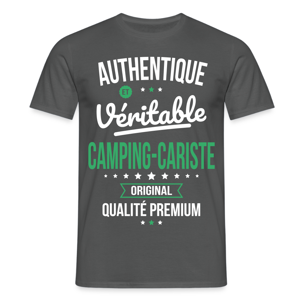 T-shirt Homme - Authentique et véritable Camping-Cariste - charbon