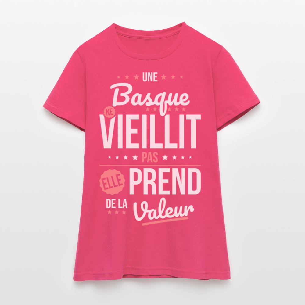 T-shirt Femme - Une Basque ne vieillit pas - rose azalée