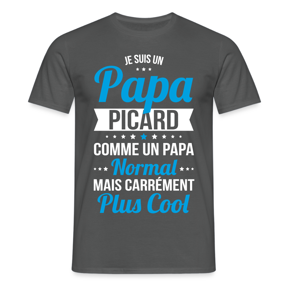 T-shirt Homme - Papa Picard Plus Cool - charbon